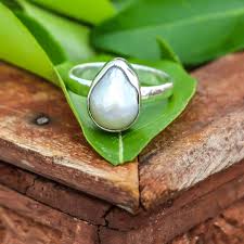 RIVER PEARL,WHITE PEARL RING GEMSTONE 925 STERLING SILVER ...