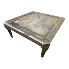 1990s Smoke Mirrored Square Coffee Table | Chairish