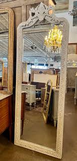 Full Length Swedish Ornate Carving White Mirror – Le Chateau