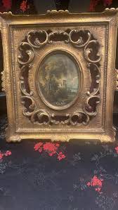Vintage Miniature Van Ros Signed Original Oil Painting on Ornate Florentine and Velvet Reticulated Frame. Beautiful and Rare - Etsy