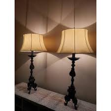 Large Antique French Baroque Church Altar Stick Electrified Table Lamps - a Pair | Chairish