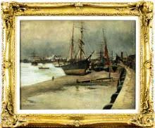 Sold at Auction: Maurice Courant, Maurice Francois Courant (France,1847-1925) oil painting antique