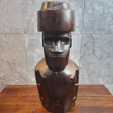 Accents | Easter Island Rapa Nui Handcarved Wooden Moai 15 ...