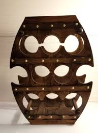Vintage Wood Barrel Shaped Wine Rack 10 Bottle Wine Holder 16x9x21"H | eBay