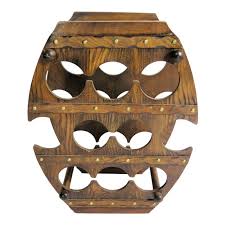 Vintage 1980s Wooden 8 Bottle Wine Rack | Chairish