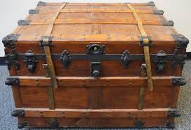 Lot - Metal Mounted Storage Trunk, 27 x 37 x 22 in. (68.6 x ...