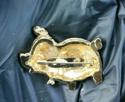 Gold Tone Pig Hog Wild Boar Brooch Pin Costume Jewelry ...