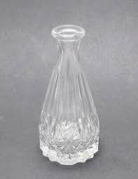 Thick Heavy Clear Detailed Glass Tapered Round Vase / H 6 ...