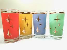 Bartlett Collins Mid-Century Atomic North Star Cocktail Glasses (Set o | Retro Solstice