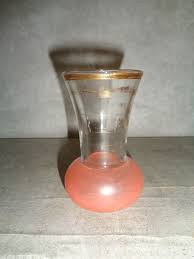 VTG Bartlett Collins Bud Vase Pink-Frosted Gold Trim ## | eBay