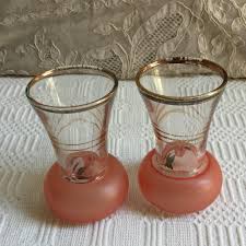 Vintage 2 Ball Bottomed Vases With Hand Painted Flowers on ...