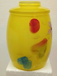 VINTAGE BARTLETT COLLINS COOKIE JAR YELLOW FRUITS FLOWERS | eBay