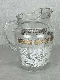 Bartlett Collins Vintage MCM Pitcher With Gold Accents ...