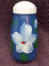 Vtg BARTLETT COLLINS SALT PEPPER SHAKER with CAP BLUE WHITE ...