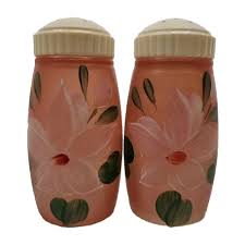 Vintage Bartlett Collins Pink Satin Salt and Pepper Shakers ...