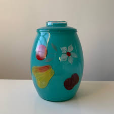 Vintage Bartlett Collins Fruit Cookie Jar Turquoise - Etsy