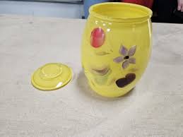 Vintage MCM Bartlett Collins Glass Cookie Jar Canister Fruit ...