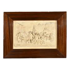 Bas-Relief Painting in Petrified Limestone by C. F. Becker ...