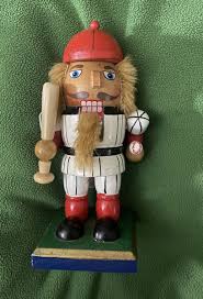 Baseball Wooden Nutcracker . Red SockHat Lions Mane. White ...