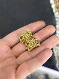 0.15tcw 18K Yellow Gold Hidden Ruby Earrings Woven Checkered ...