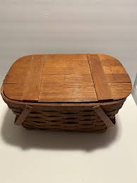 Vintage Picnic Basket, Wov-N-Wood by Jerywil | Chairish