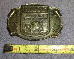 NICE VINTAGE BASS ANGLERS SPORTSMAN SOCIETY SOLID BRASS BELT ...