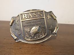 Bass Anglers Sportsman Society Fishing Brass Belt Buckle ...
