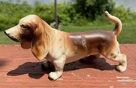 Vintage Bassett Hound Dog Figurine Cute Dog Animal Figurine ...