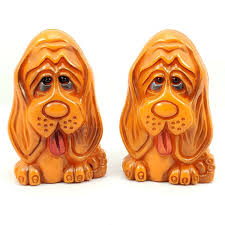 Vtg Salt & Pepper Shakers Bassett Hound Dog Puppy Brown Orange 1970's Hong Kong | eBay