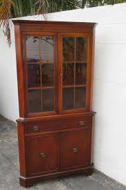 Mahogany Corner Display China Cabinet Cupboard | Chairish