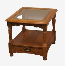 BASSETT FURNITURE Solid Oak Early American Rustic 22" Glass ...