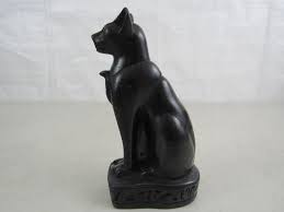 Vintage Egyptian Cat Goddess Bastet Statue Hand Carved ...