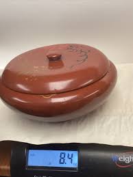 Vintage Red Lacquer Bowl With Lid Round Box & Top Japan 6.5 ...