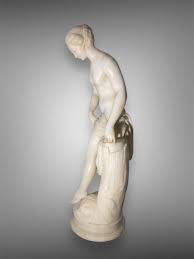 Bathing Venus Sculpture, 19th Century, Carrara Marble | Chairish