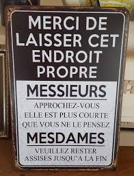 Placa "baño Merci de laisser CET endroit, 20 * 30 cm ...