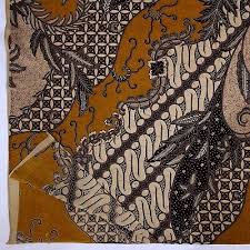 Indonesian Batik Fabric, Motif of Combination of Plant, Parang Rusak,Gold Yellow | eBay