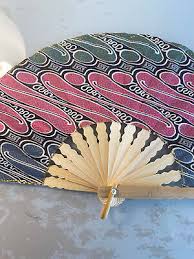 Fan Hand Bamboo Cloth Gray Handmade Indonesia New Avenico ...