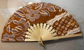 Fan Hand Bamboo Cloth Brown Handmade Indonesia New Avenico ...