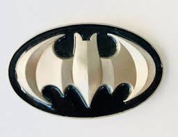 GTO "BATMAN" Logo Chrome & Black Metal Belt Buckle 4in x 2.5 ...