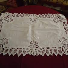 Vintage Lace Linen Placemats: Cross Stitch Rose Embroidery, Set of 4 - Etsy