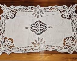 3 Vintage Battenberg Lace Cotton Placemats, White Lace Placemats, Farmhouse Kitchen, Vintage Linens, White Cotton Lace, French Country - Etsy