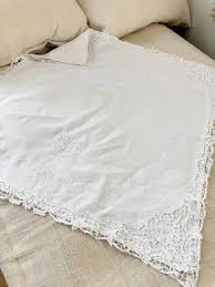 28x25 SE SC Euro Sham Lace Pillow French Pure Linen White ...