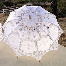 30" Vintage Wedding Lace Linen Parasol Umbrella Bridal ...