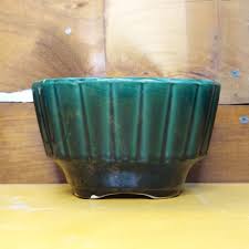 Vintage Green Ribbed Oval Hull Planter USA Pottery | eBay