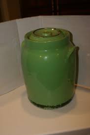 VINTAGE Cookie Jar W/LID Yellow ware Hand Painted FLORAL ...