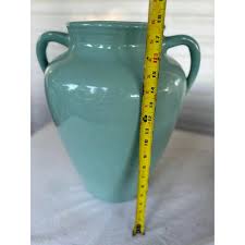 Large 1920s Zanesville Pottery Stoneware Turquoise Green Urn ...