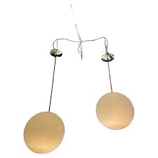 Round Pendant Lamps in Brass and Lexan, 1970s For Sale at ...
