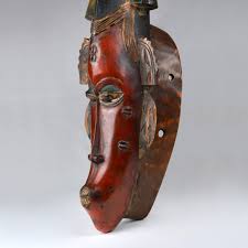 Vintage Baule Tribe Mask: West African Akan Handcrafted Wood ...