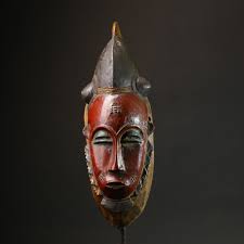 African Baule Mask Wall Art, Hand-carved Spirit Face Decor ...