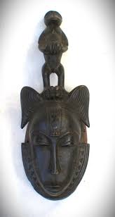 African Yaure Baule Portrait Carved Wood Mask Cote D'Ivoire ...